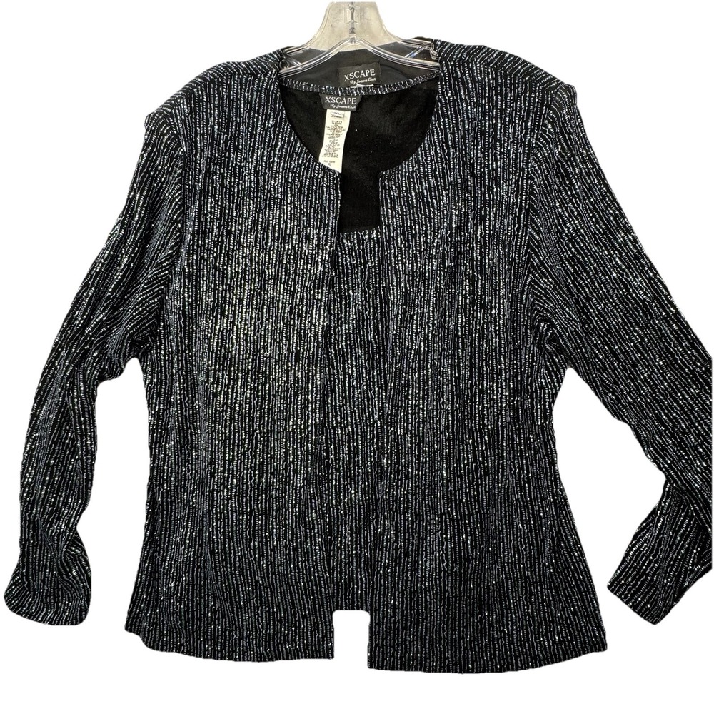 Xscape By Joanna Chen Womens XL 2pc Formal Blazer Set Metallic Glitter‎ Glam